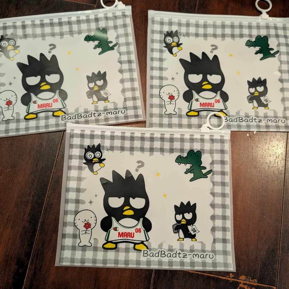 🦋 3 Bad Badtz-Maru Character Reusable Lunch Pouches